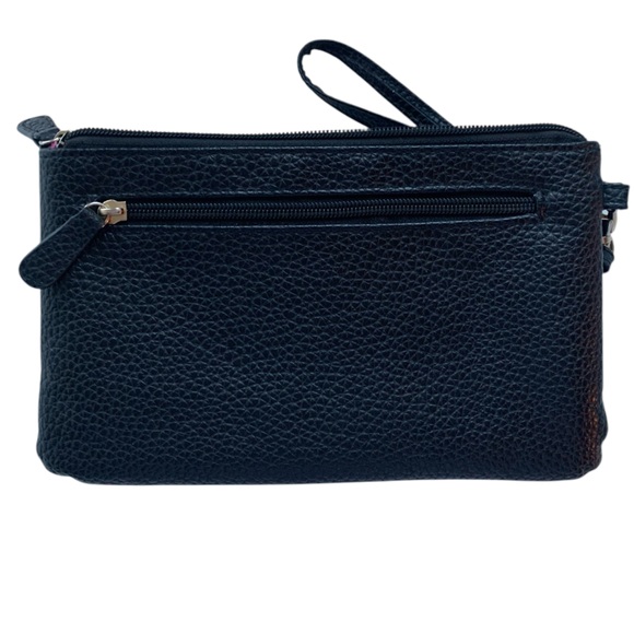 NICOLE MILLER Colorful Wristlet Wallet Purse Tons of Space & Pockets! Black Blue - Picture 11 of 11